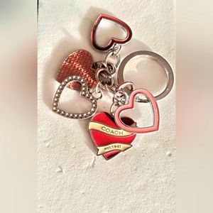 Coach Heart Charm Keychain